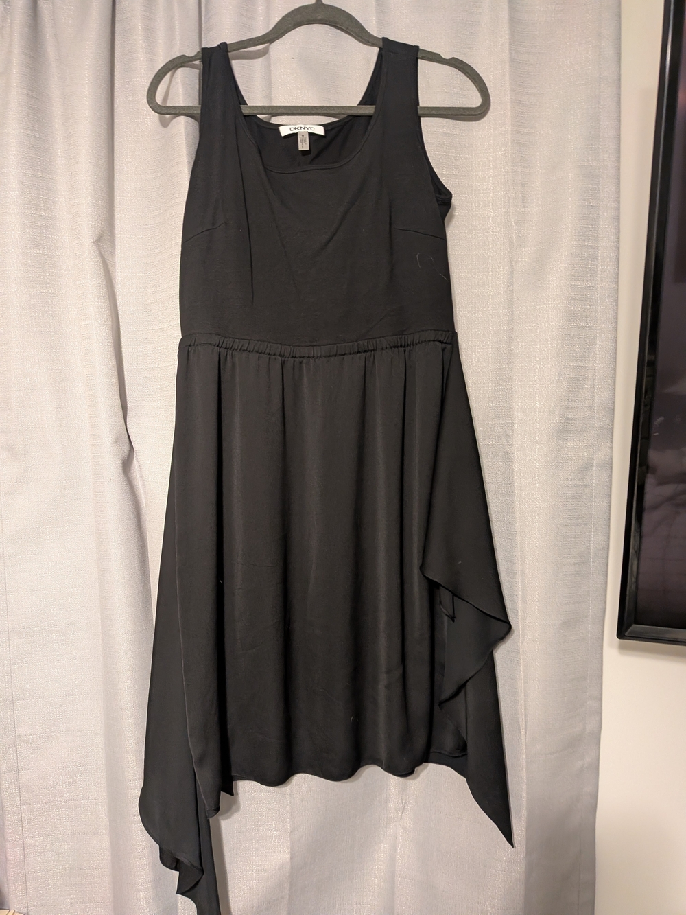 Black Sleeveless Asymmetrical Dress - DKNY